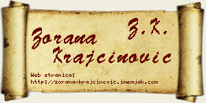 Zorana Krajčinović vizit kartica